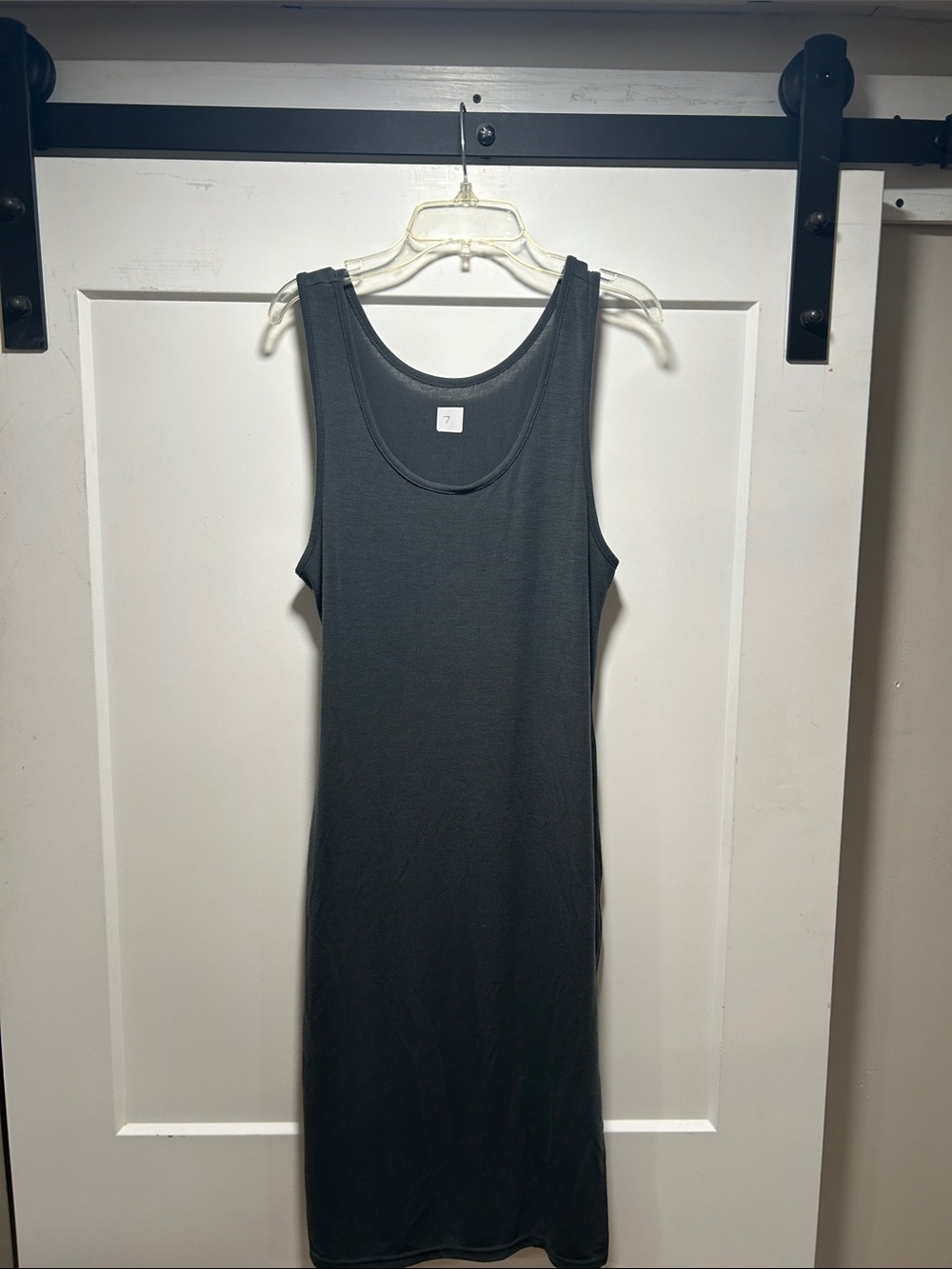 Classic Gray Sleeveless Midi Tank Dress